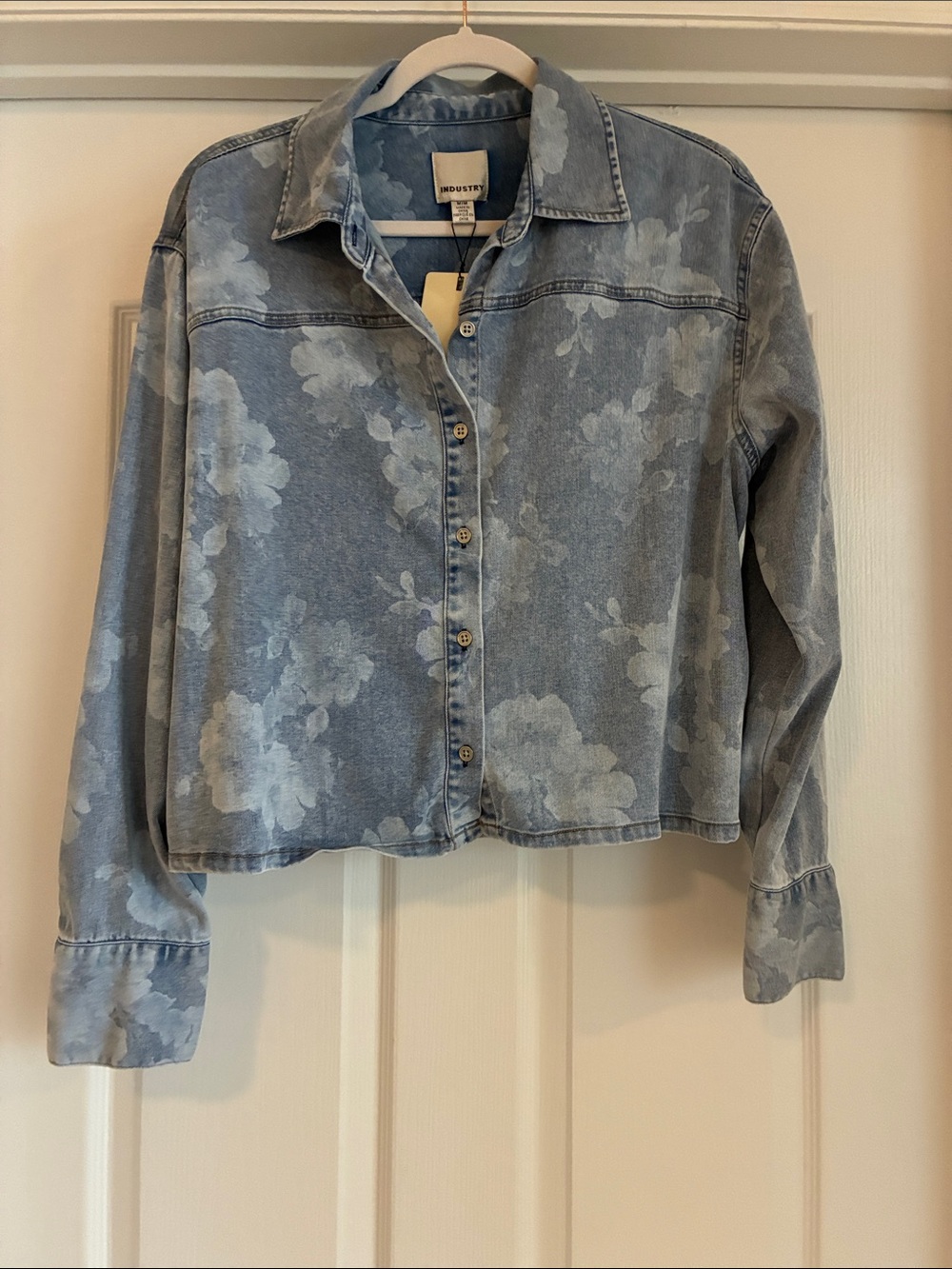 INDUSTRY Coastal Cowgirl Lyocell M Cropped Shacket Floral - Picture 6 of 10